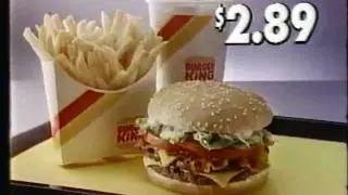 1986 Burger King Double Deluxe hamburger commercial.