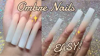 HOW TO: Ombre Nails using Acrylic EASY METHOD | Glitterbels