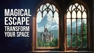 ✨ Fantasy Window Projector | 4K Peaceful Medieval Castle Window View