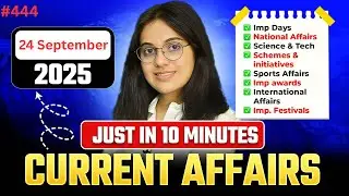 24 September 2025 Current Affairs I Daily Current Affairs I Current Affairs Today I by Nikita Ma,am