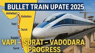 Mumbai-Ahmedabad Bullet Train Progress 2025 🛤️| Vapi, Surat, Vadodara Work Update
