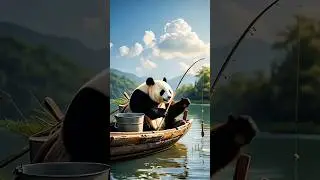 Naught Bear cooking fry fish #enjoying #bear#cooking #animals #animalshorts #viralshorts #ytshorts