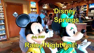 A Very Crowded Disney Springs FAIL Shopping in the Rain!!!