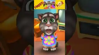 Happy Holi Talking Tom shorts || #shorts, #ytshorts, #funny, #cartoon, #trending