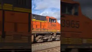 A Portland, OR to Vancouver, BC Canada Burlington Northern Santa Fe empty grain train with 94 cars.