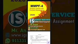 MMPF-4 Solved Assignment 2026 for January 2026 and July 2026 sessions #ignou #ignouassignment