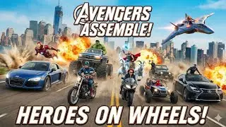 Iron Man Vs Hulk Vs Captain America Vs Thor car racing game|| #viral #gameplay #Ramp #avengers 