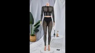 Autumn new plus size two colors stretch rhinestone decor zip-up curvy stylish skinny  DA000592