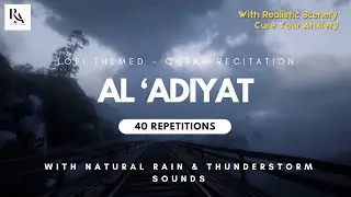 Surah Al &lsquo;Adiyat with Rainstorm Sounds &ndash; Epic Quranic Recitation - 40 Repetitions