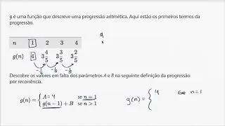 Encontrar progressão aritmética definida por recorrência - Khan Academy em português (11º ano)