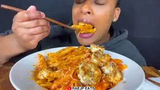 ASMR EATING 먹방 CHEESY SHRIMP VODKA PASTA ASMR EATING MUKBANG 먹방 REAL EATING SOUND