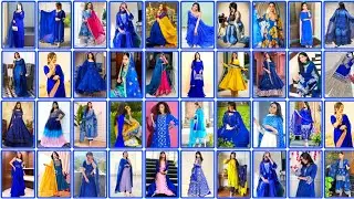 💙 Trendy Royal Blue and Navy Blue Color Dress Design | Blue Color Combination Suit Design 
