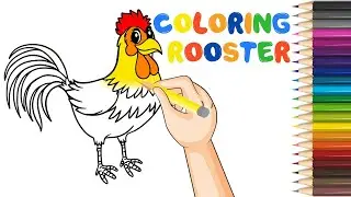 Colouring Rooster, Colouring For Kids | Coloring With Me #001