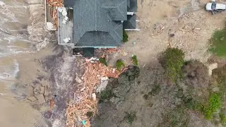 Cleanup begins on the Outer Banks after eight houses collapse into the ocean