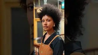 Popping little Afro shag-mullet! Watch to the end for the before. #afrohair #curlycut #drycutting