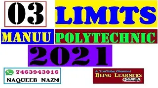 03-LIMITS II MANUU POLYTECHNIC ENTRANCE TEST II 2021 II MATHEMATICS II 43-MEETING