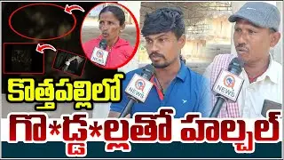 కొత్తపల్లిలో గొ*డ్డ*ల్లతో హల్చల్ | Suryapet | Qnews