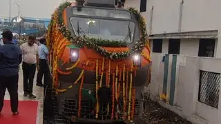 Ingural run of train number 09021 Udhana  Brahmapur amrit bharat express depart jalgoan jn 