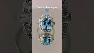 swiss blue topaz ring on silver 925 from  