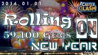 Castle Clash: Rolling 59.1K Gems On New Years Day | The Luck is REAL!!!