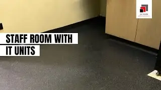 Seamless vinyl flooring installed around IT units with minimal disruption.