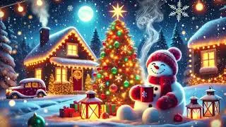 Soft Holiday Jazz Music 🎷 Happy Snowman Smiling in the Snow ❄️ To Work, Study or Relax