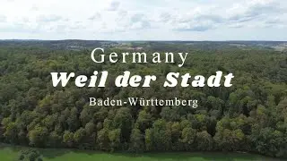 weil der Stadt 4k. Flying over the city