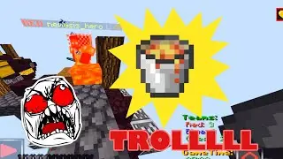 Lava bucket Trolling in MCPE Skywars