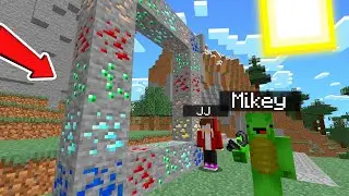 JJ and Mikey found ore portal in Minecraft!!! Minecraft Maizen! Minecraft animation!