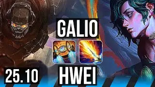 GALIO vs HWEI (MID) | 1200+ games | EUW Grandmaster | 25.10