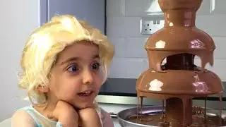 Elsa Vs Maleficent Real Life Disney Princess Movie + CHOCOLATE FOUNTAIN + Candy + 10 Surprise Eggs!