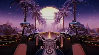 80s Retro Futuristic Motorcycle Drive Screensaver 4K