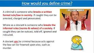 Lesson 1: What is the difference between crime and deviance?