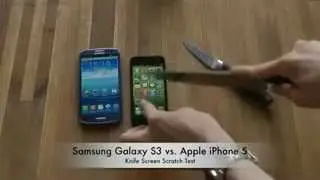 Iphone 5s Vs Samsung Galaxy SIII  Knife Scratch And Hammer Test