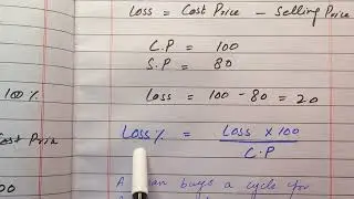 Loss % , loss, selling n cost price | NAT GAT PPSC FPSC CSS NTS tests| General ability| Lesson # 7