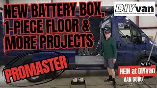 Hein at DIYvan shows NEW  battery box and goes over low profile roofrack for Promaster 159