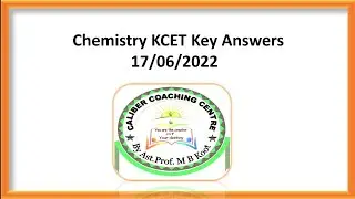 Chemistry KCET key answers-2022