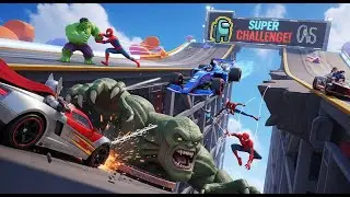 AVENGERS SUPER CHALLENGE Hot Wheels Race vs Lizard Attack! Spiderman, Hulk, Thor   3D Animation