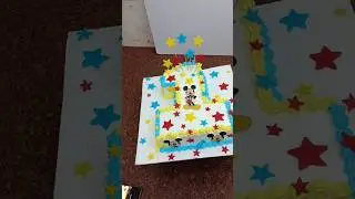 shape 1 number Mickey mouse theme cake making video #shorts #short #viral 🙏😍