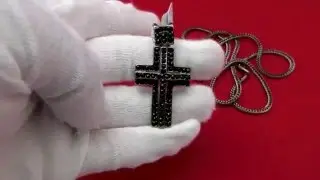 black diamond cross pendant