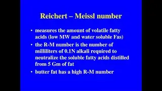 Reichert Meissl Number or Reichert Value used in Analysis of Volatile fatty acids in Fats and Oils