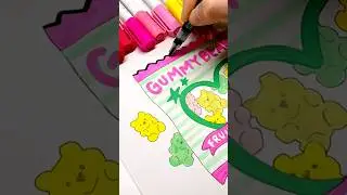 How to draw gummy bears  #coloringbook #acrylicmarkers