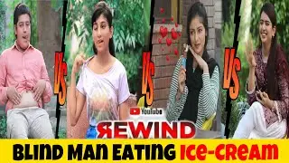 Blind Man Eating Ice cream Prank On Cute Girls YOUTUBE REWIND | Epic Reactions 😂😂