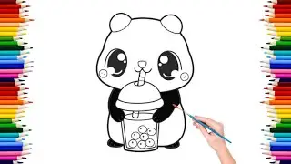 Let's colour a Panda 🐼|| Splash and Spill