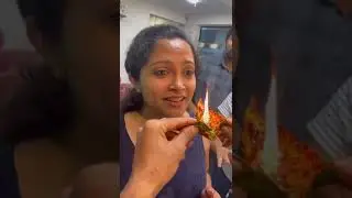 #Funny Kerala #lady Pan Eating# Fire Pan #First Time