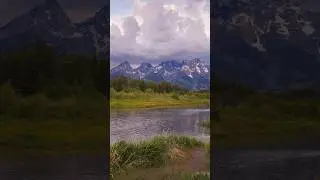 SIGHTS & SOUNDS of a moody sunrise in the TETONS. 🏔️ #tetons #grandtetons #sunrise