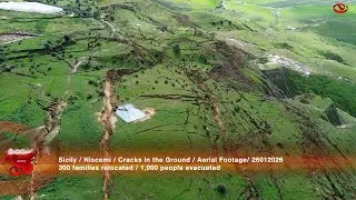 Sicily : Niscemi : Cracks in the Ground : Aerial Footage: 26012026