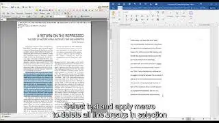 Free Microsoft Word Macros: delete unwanted line breaks, highlight quotations, highlight punctuation