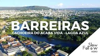 AERO 1 - Cidade de BARREIRAS, CACHOEIRA DO ACABA VIDA e LAGOA AZUL.  BAHIA. BRASIL. 4k Experiência.