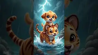 Tiny Tiger Cub POWER Saves Puppy from Danger!